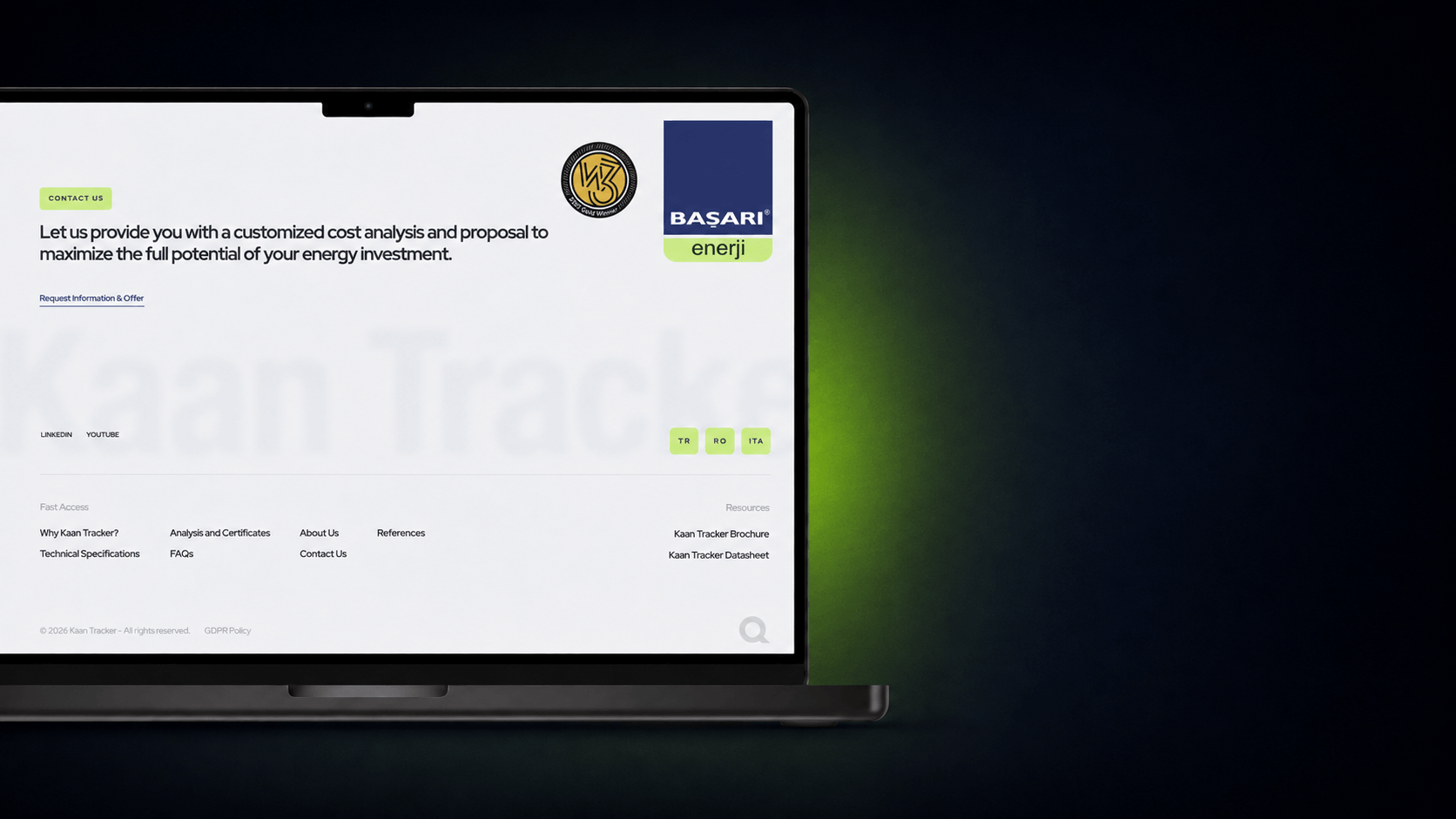 Kaan Tracker multilingual product platform