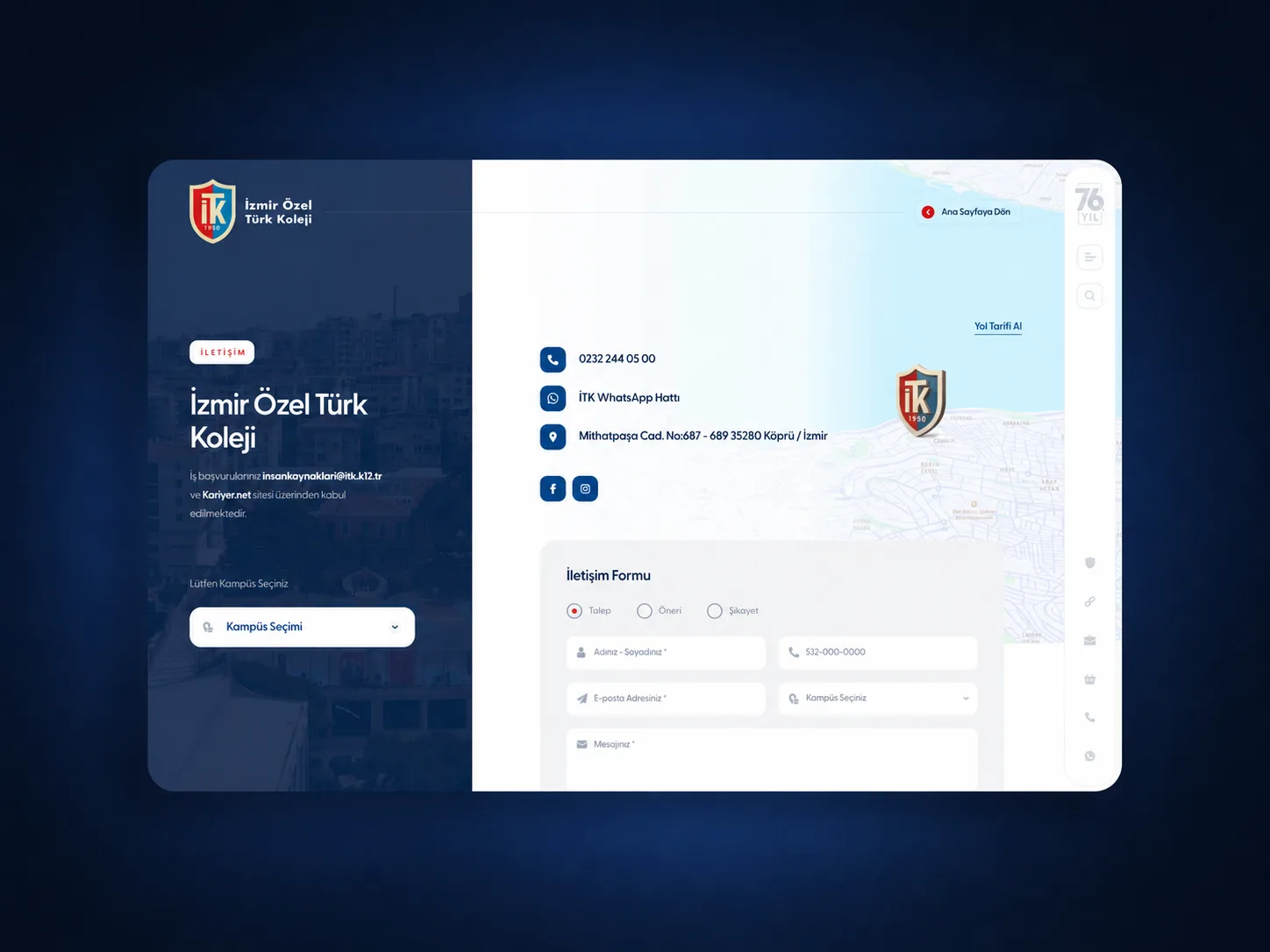 Additional İzmir Özel Türk Koleji interface detail