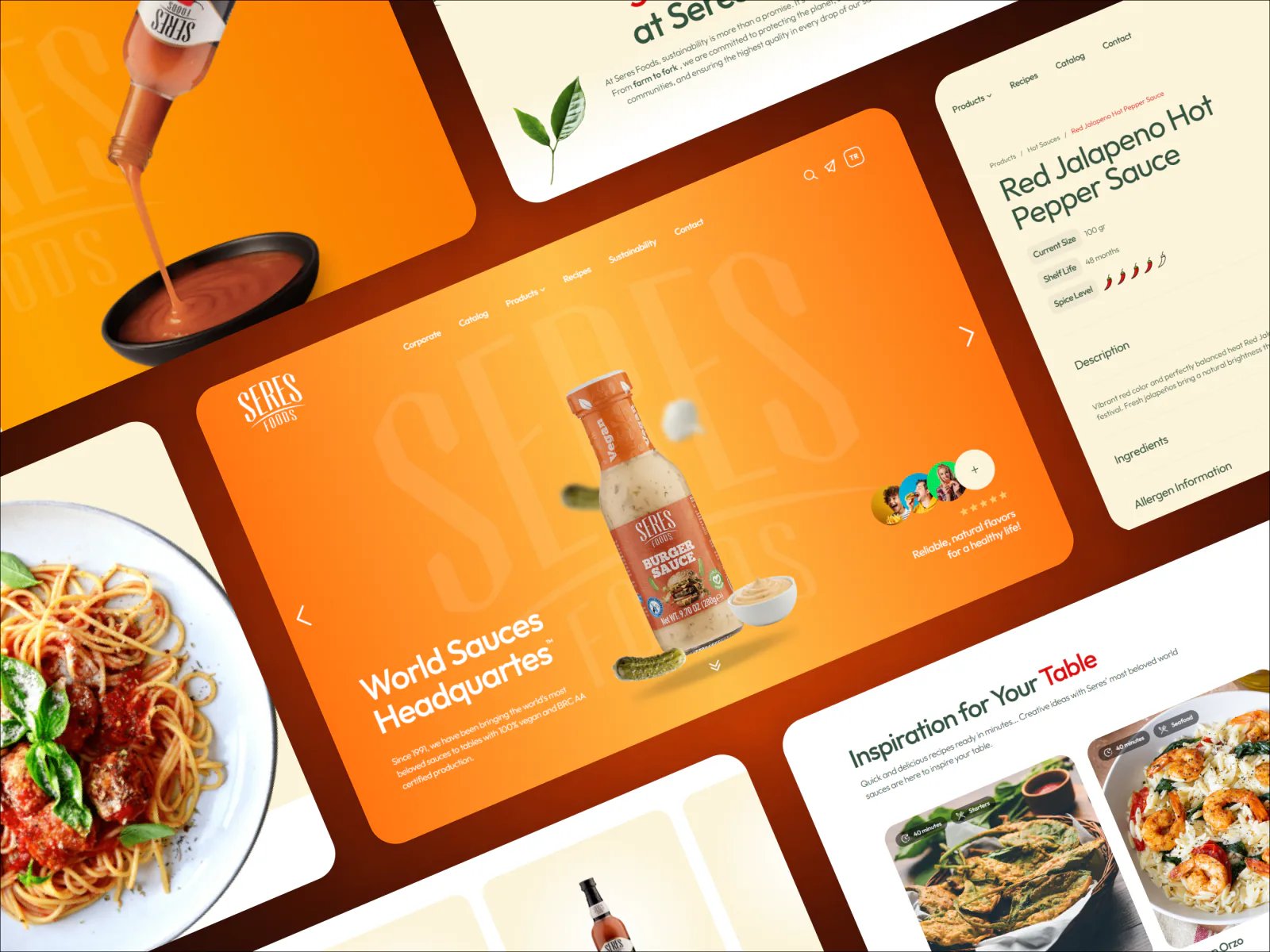 Seres Foods sauce catalog interface