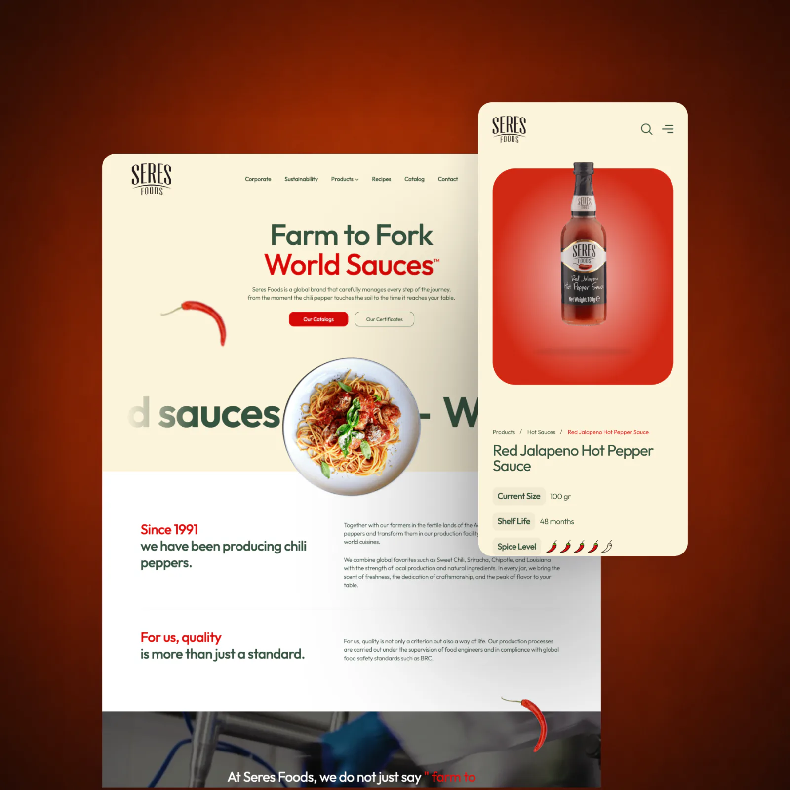 Seres Foods interface preview