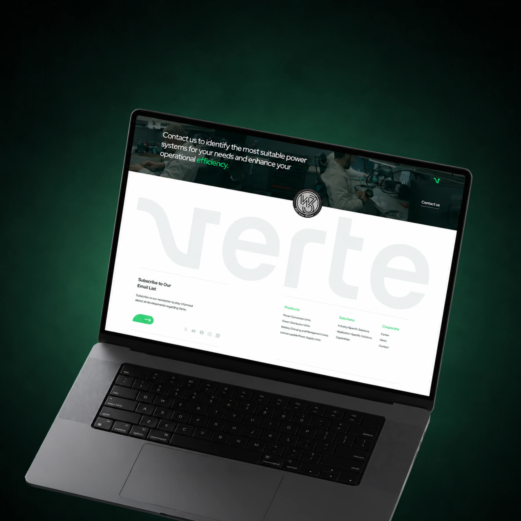 Verte Elektronik arayüz detayı